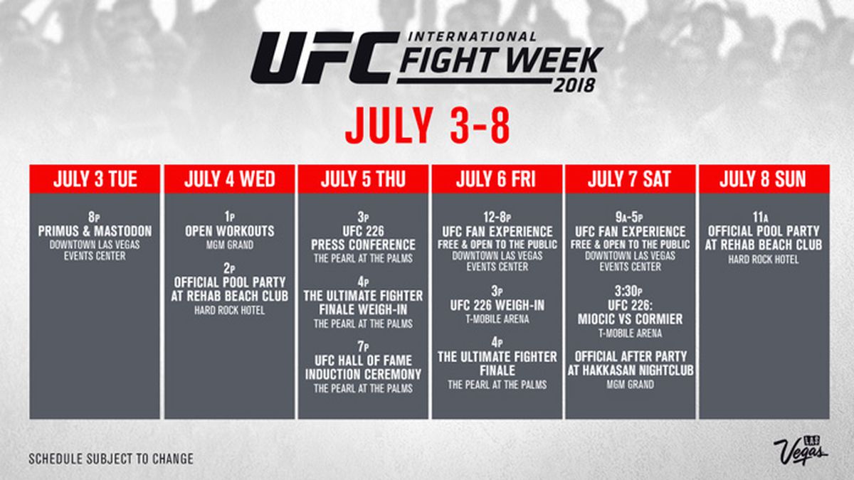 Jadwal pertandingan ufc lengkap bulan ini dan lokasi